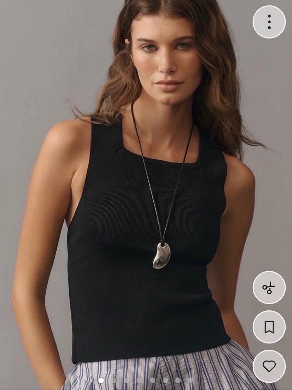 Anthropologie Maeve Black Square-Neck Knit Tank